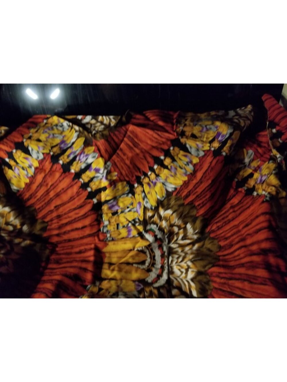Material Cotton Vintage Alexander Henry Floral Fabric Bold Colors Feathers Red Y